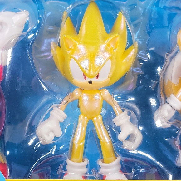 Sonic The Hedgehog Team Collection 4" Iridescent Knuckles Tails Super Sonic Set - Picture 4 of 8
